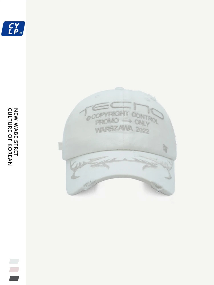 Fashion Letter Embroidery Baseball Cap Men and Women Korean Street Make Old Ripped Peaked Cap 241119