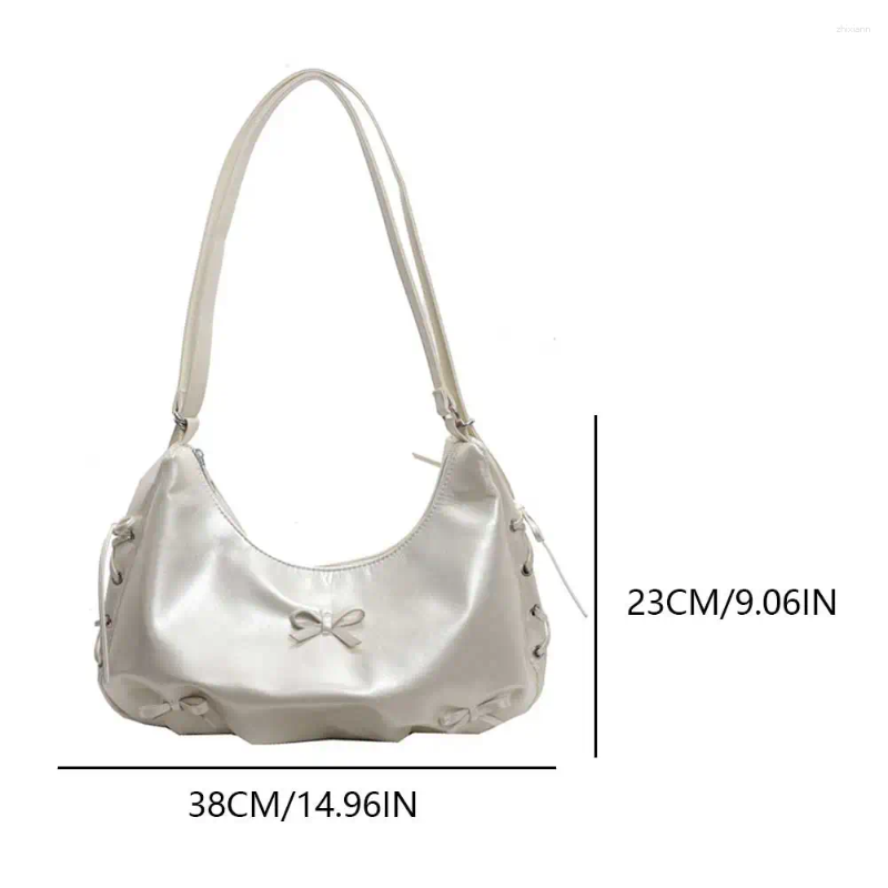 Totes PU Leather Women Shoulder Bag Bowknot Crossbody Adjustable Strap Backpack Zipper Handbag For Travel Shopping zhanyishengli