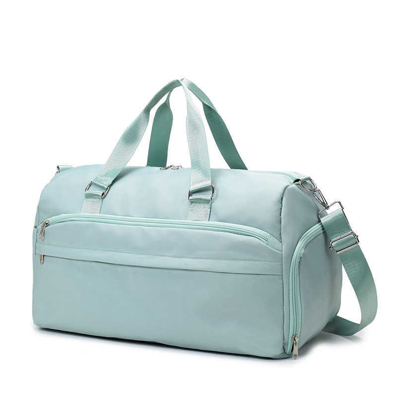 Dry wet separation independent shoe compartment fitness bag, large capacity can be set with a drawbar, hand luggage bag, portable short distance trave