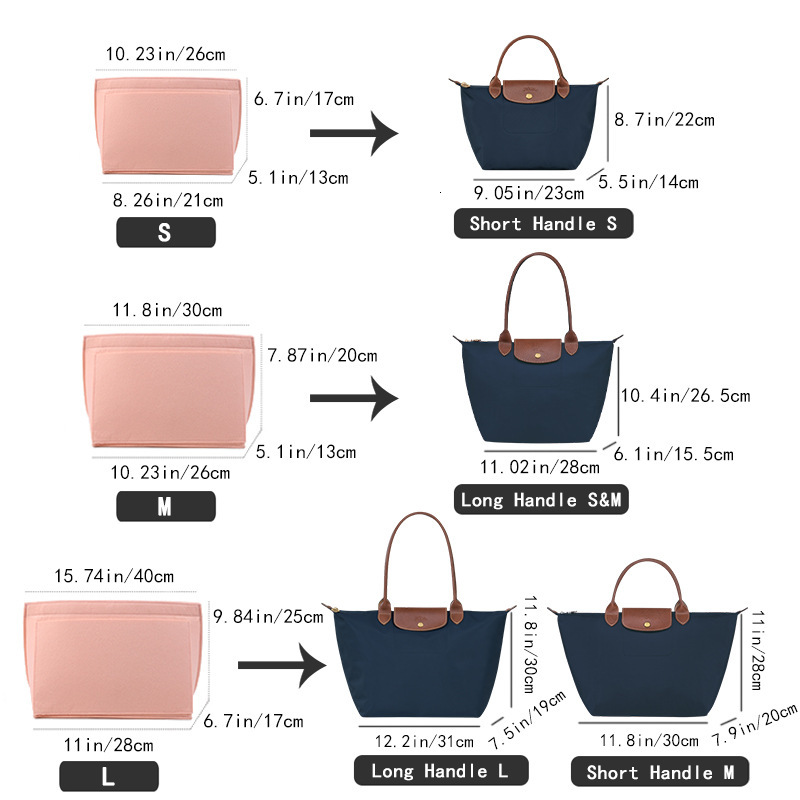 Fits 2024 For Handbag Er Felt Cloth Makeup Bag Support Travel Portable Insert Purse Organizer