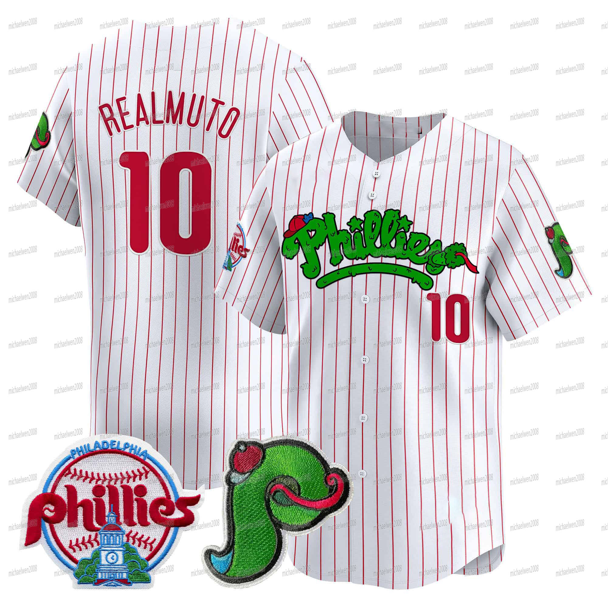 Philliess 2024 Phanatic Patch Baseball Jersey 3 Harper Trea Turner Schwarber Brandon Marsh Nick Castellanos Bryson Stott Alec Bohm Garrett Stubbs J.T.