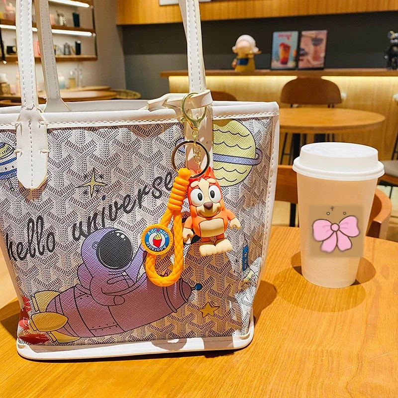 Cartoon Bluey Family Doll Creative Car Chain Keychain Bag Pendant Exquisite Small Gift Childrens Backpack Pendant Couple Gift 240409