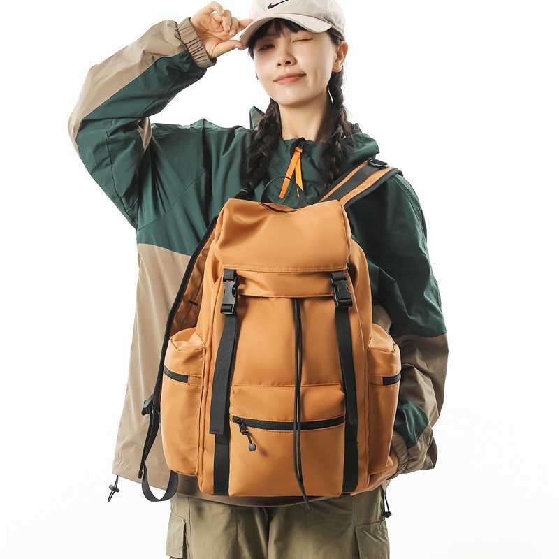 Korean version men's trendy backpack high school student backpack women's outdoor leisure large capacity travel backpack 241120
