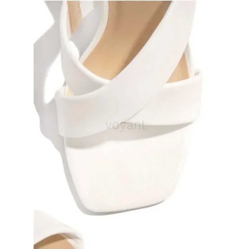 2024 summer new style square cross strap stiletto h wens solid color sandals and slippers 43 Z250304
