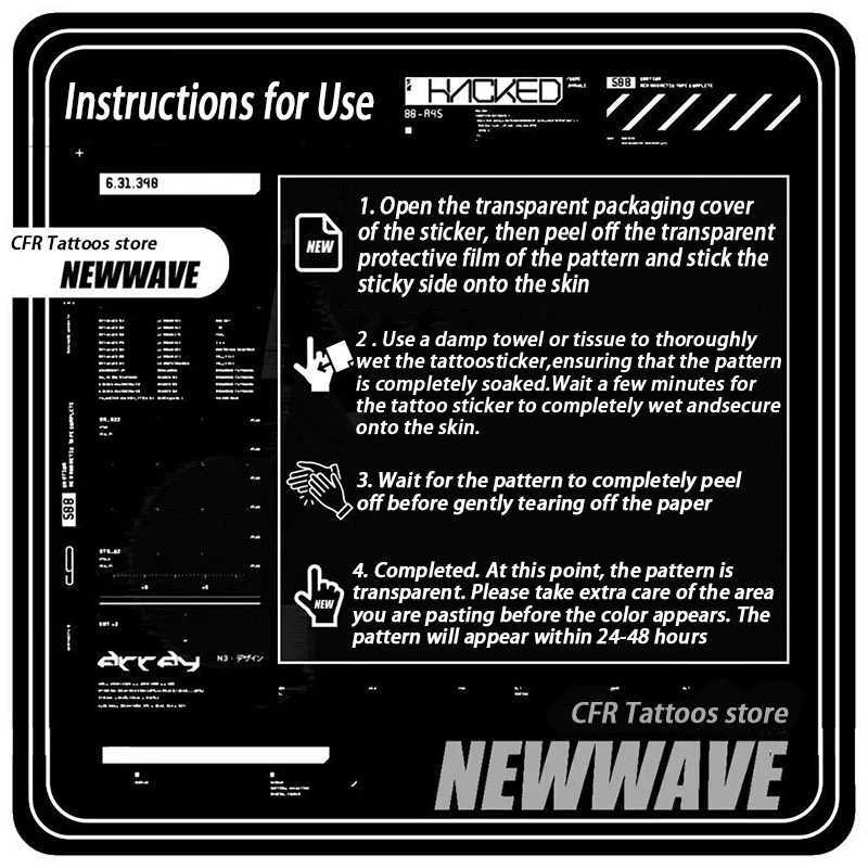 Tattoo Temporary Waterproof Cartoon Swordsman Herbal Juice Tattoo Stickers Black Hotwife Fake Tattoo Wholesale Bodyart CheapXJ25414