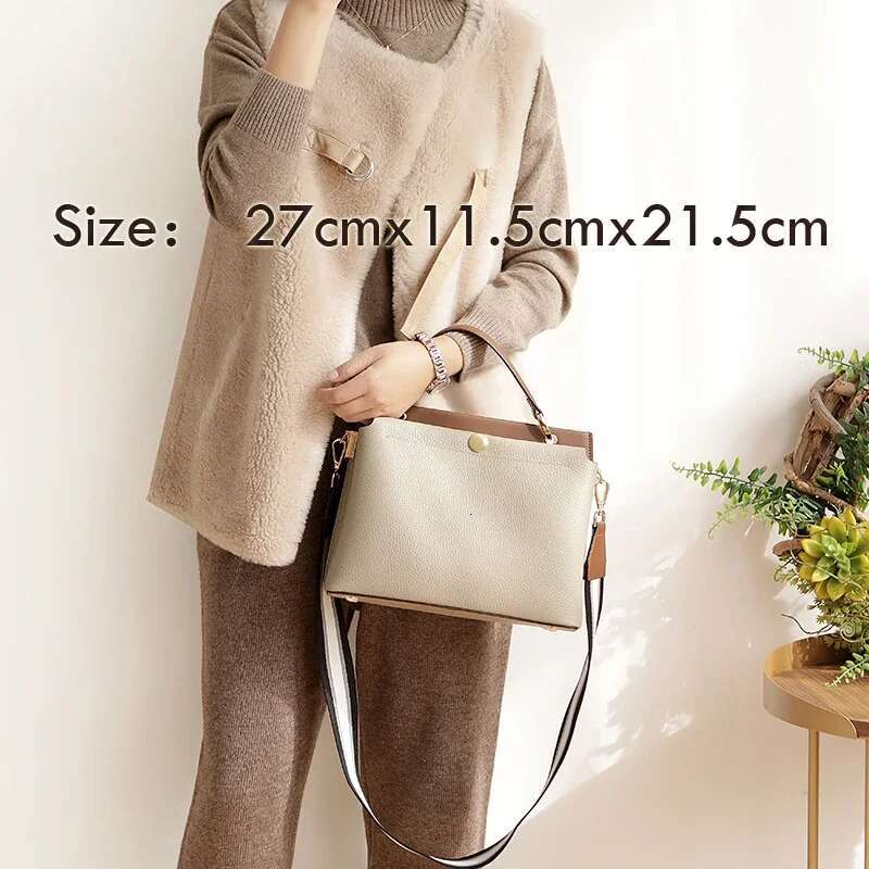 2025 Famous Brand Design Women's Handbag 100% Genuine Leather Tote All-match Real Skin Cross Body Bag Classic Satchel Purse