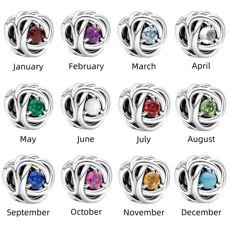 Starting from December Birthstone series alloy silver plated charm beads will be used for DIY bracelets necklaces and jewelry accessories W241119