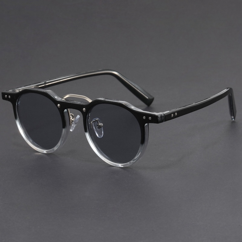 Vintage Round Sunglasses Men Thick Glasses Women Retro Goggles Gothic Y2K Futuristic Cool Steampunk INS Niche Circular High-end Sturdy Metal inlay S22