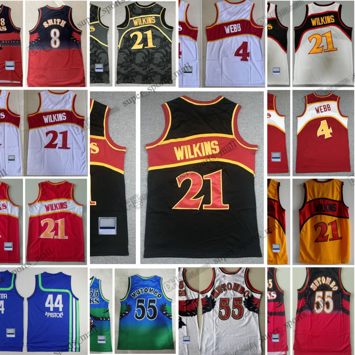 Custom Youth Kids Men Women Basketball Jerseys Wilkins Bazemore Webb Smith Mutombo Stitched Jersey