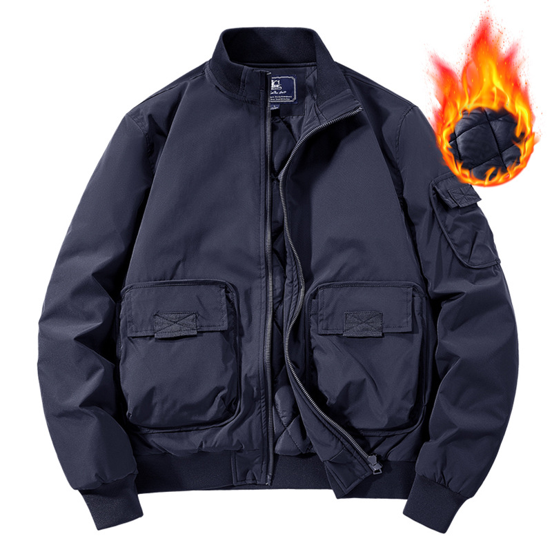 New spring and fall men's casual coat cargo multi-pocket flight suit jacket with retro American baseball uniform m019