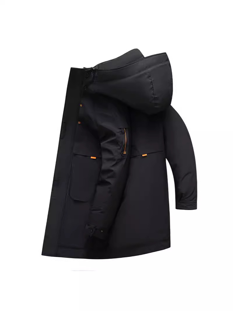 Cross-border winter new wholesale down jacket men's long trend thick winter hooded coat warm down jacket m001