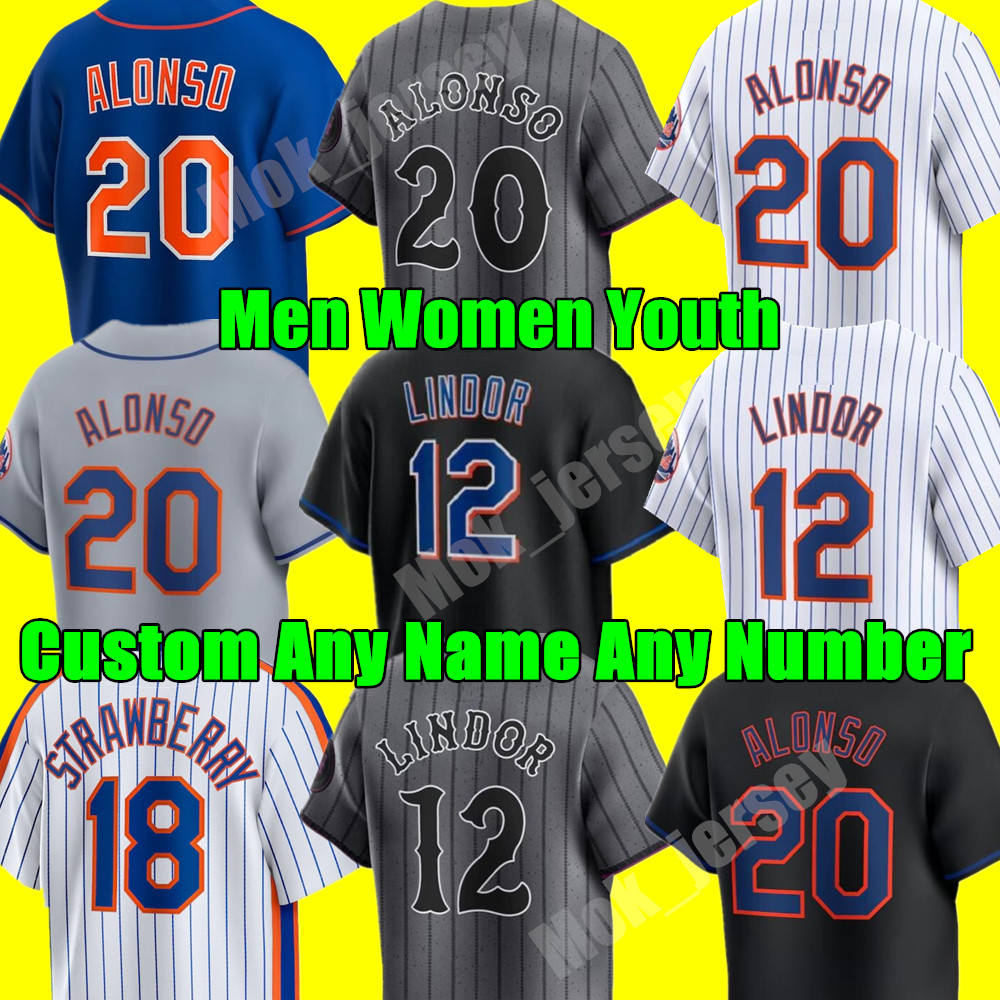 Custom S-4XL Pete Alonso 2024 City Connect Baseball Jerseys Francisco Lindor Edwin Diaz Kodai Senga Starling Mets Strawberry Hernandez Max Scherzer Men Women Youth