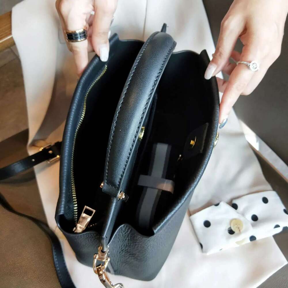 2025 Famous Brand Design Women's Handbag 100% Genuine Leather Tote All-match Real Skin Cross Body Bag Classic Satchel Purse