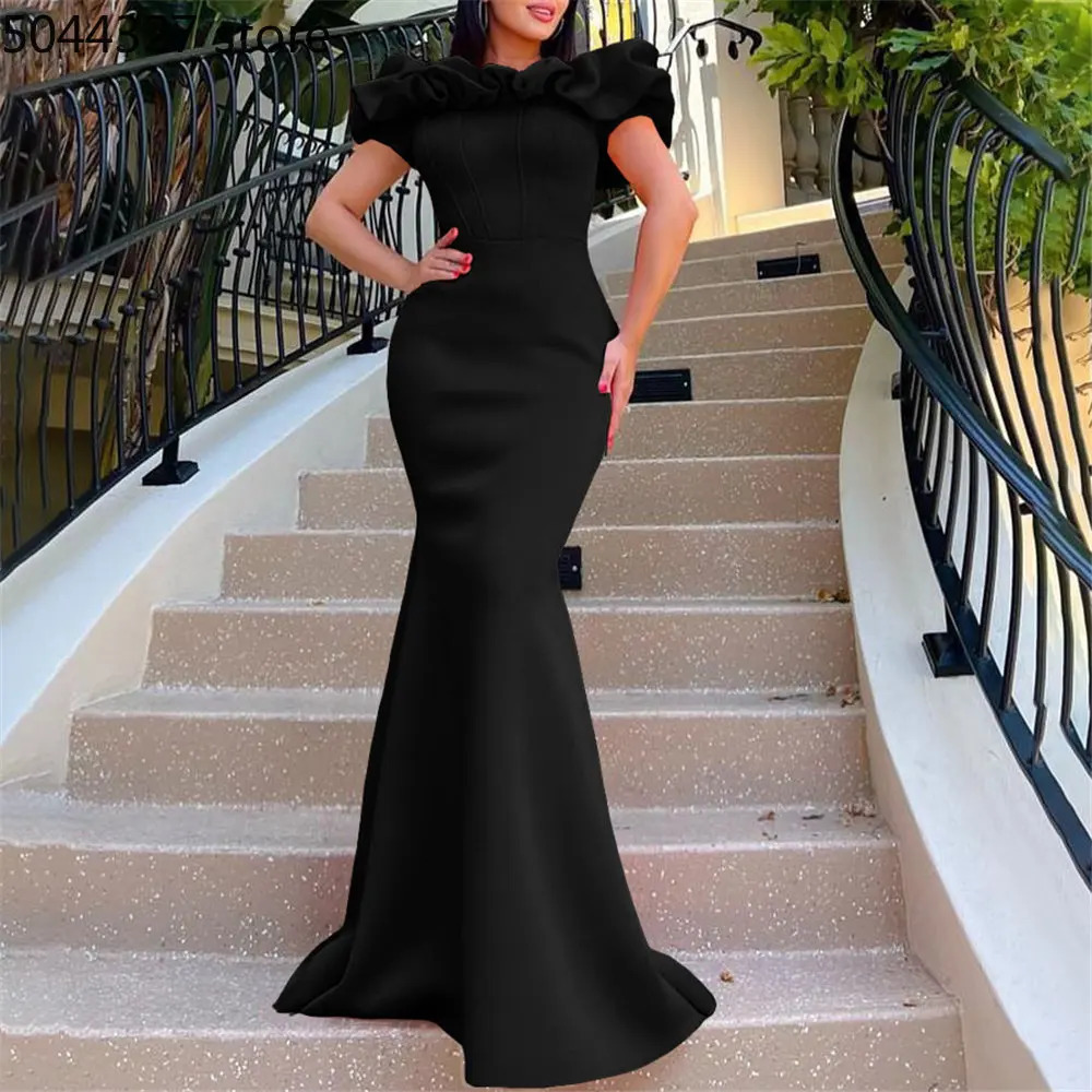 Wedding Party Evening Dresses For Women Summer African Turkey Clothing Off Shoulder Bodycon Sexy Long Dress Ankara Wears 240408