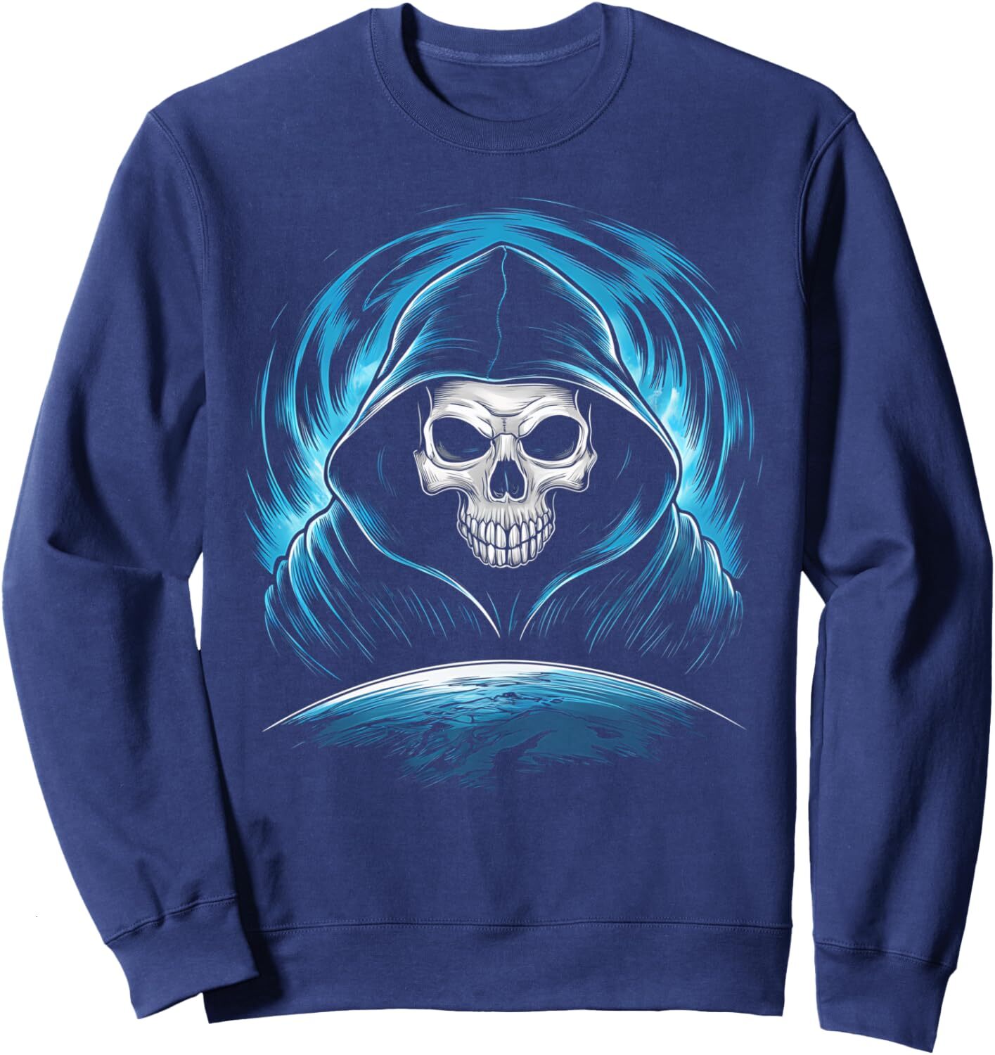 Long Sleeve Shirts for Men sweatshirt Skull Hooded Death In The Sky Graphic Tees Sweatshirt T shirt Tee Streetwear Casual tops clothes fashion