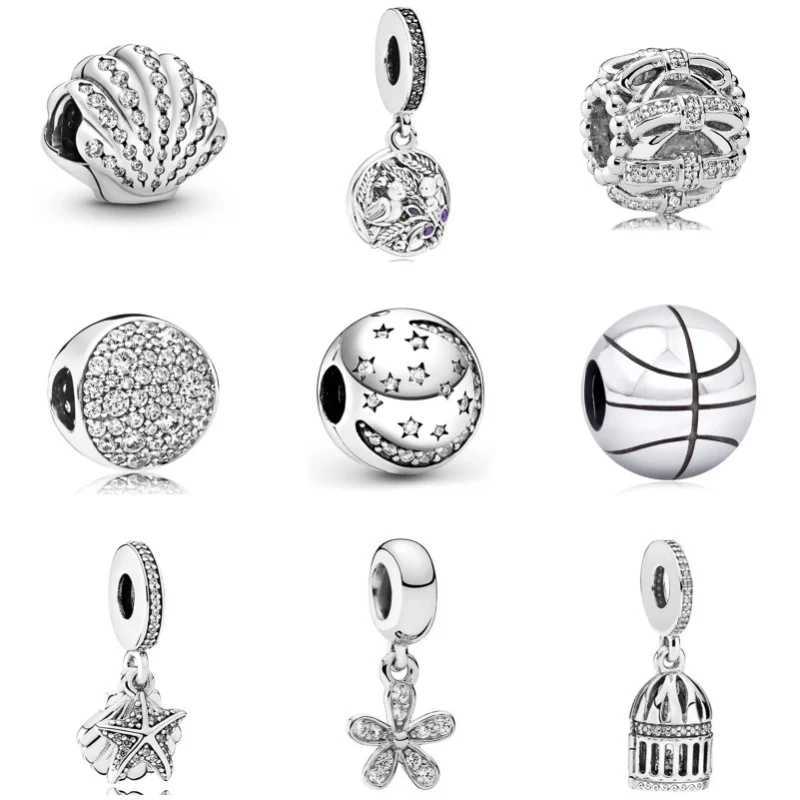 New silver plated diamond pendant alloy robot hollow charm beads for DIY bracelets necklaces jewelry accessories gifts W241119