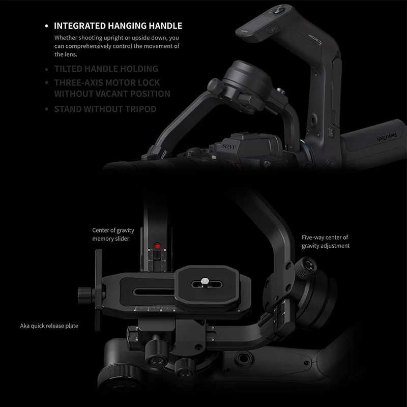 Stabilizers FeiyuTech SCORP-1 3-axis handheld gimbal stabilizer handle for DSLR cameras simplified version of screen display z250516