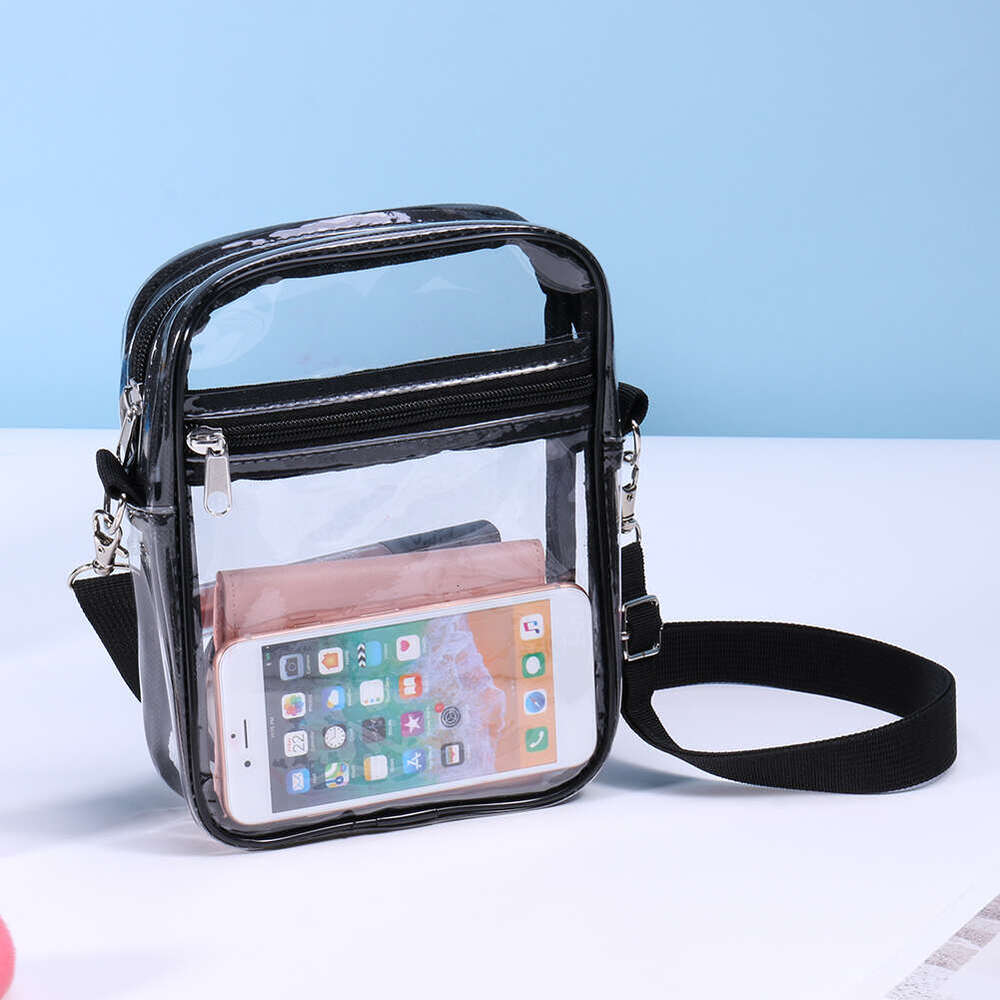 Transparent TPU Sg Small Square Shoulder Messenger Bag Stadium Approved Travel Casual for Concerts Sports Beach Purse