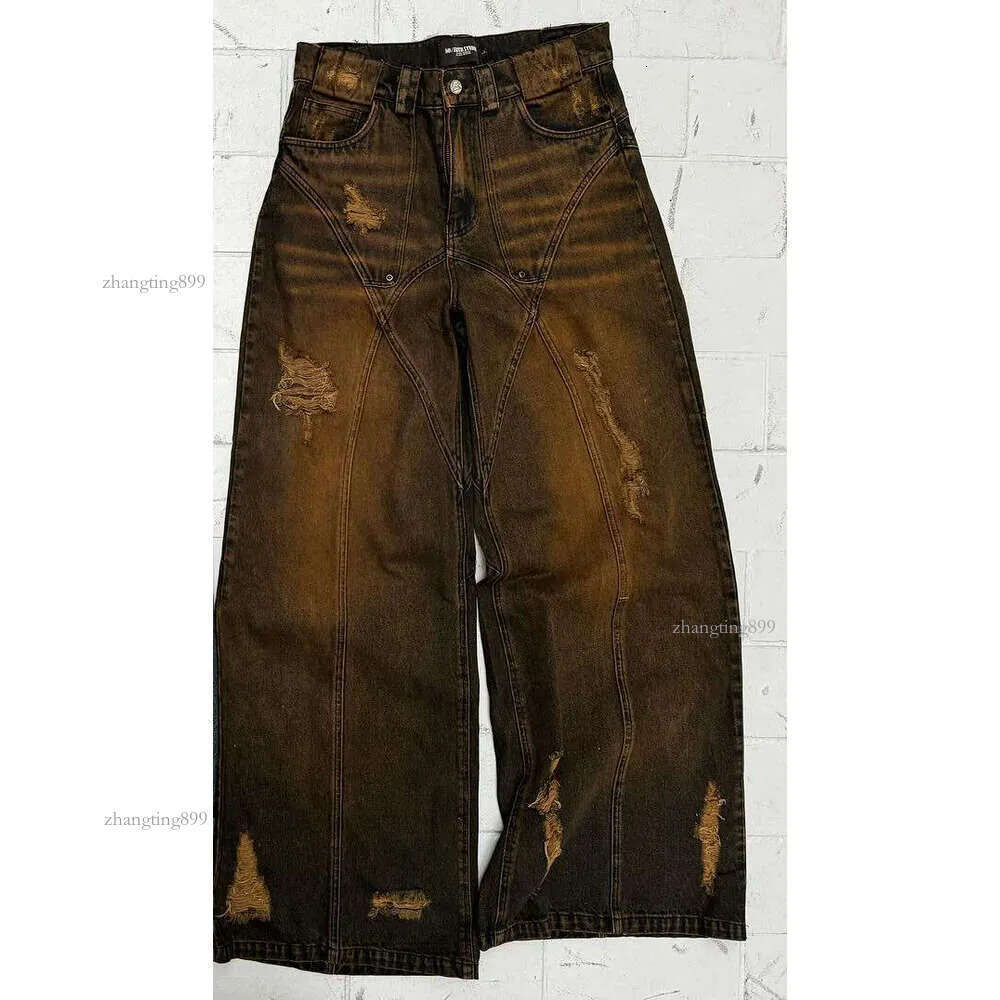 Y2k Retro Distressed High Waisted Baggy Jeans Punk Hip Hop Men Women Wide Leg Straight Denim Pants Slouchy Streetwear