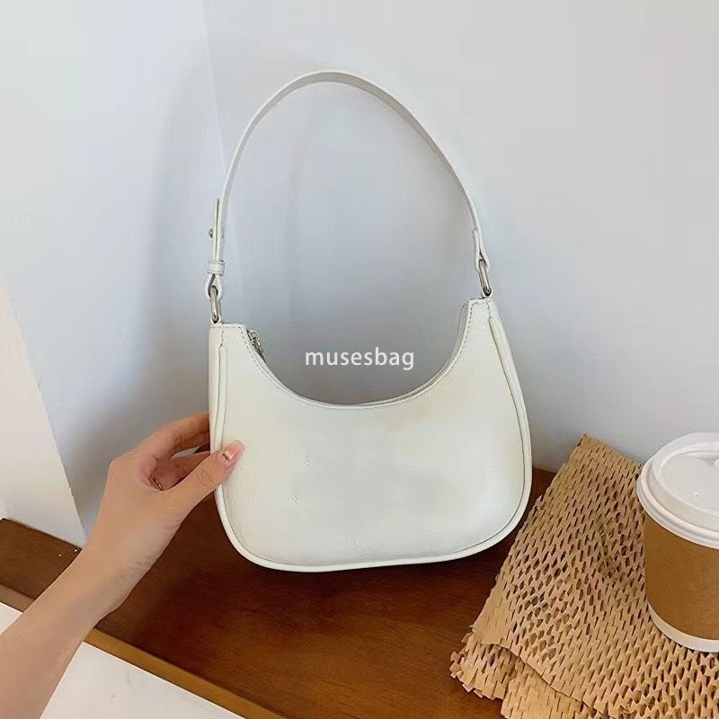 Women's French Style Diagonal Crossbody Crescent Bag - Solid Color, Stylish & Functional