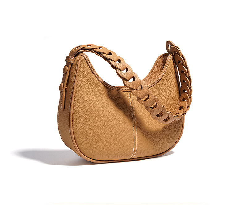 New Arrival Women's Top Grain T Handbag Stylish Casual Texture Genuine Leather Crossbody Messenger Bag Pleated BagVoyage