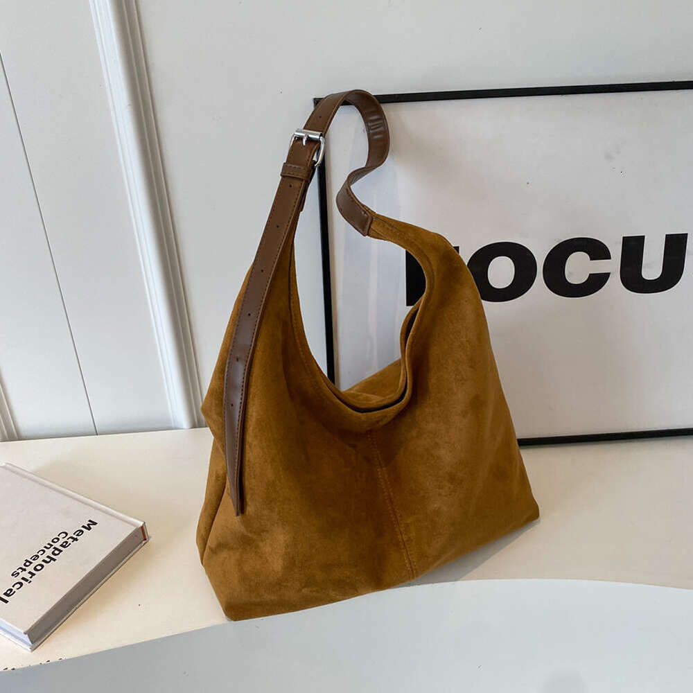 Women Suede Shoulder Stylish Crossbody Large Capacity Top Handle Adjustable Strap Chic Hobo Daily Commuting Bag