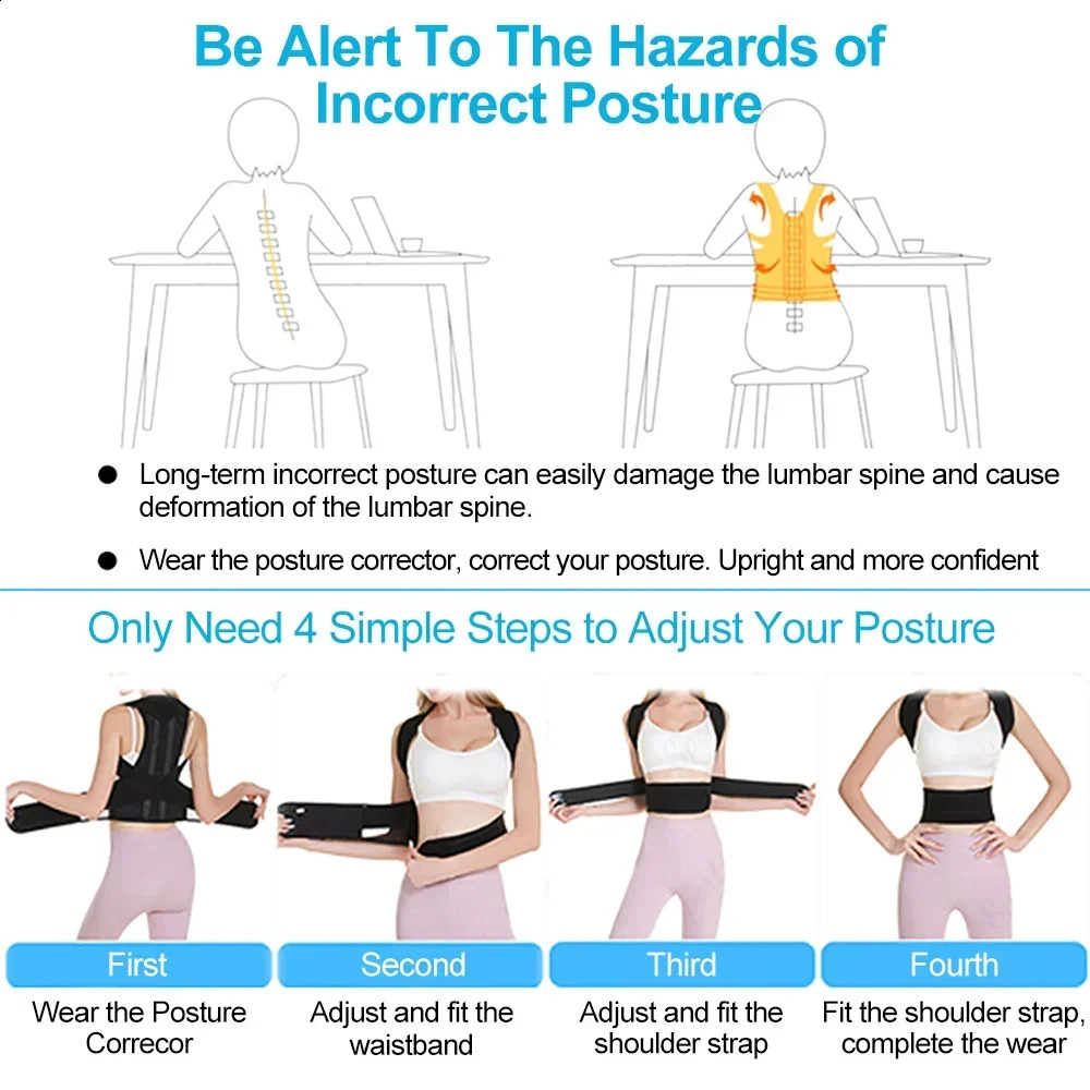 Back Posture Corrector Shoulder Support Belt Hunchback Correction Men Back Pain Relief Improve Spine Clavicle Brace Posture Vest 241119