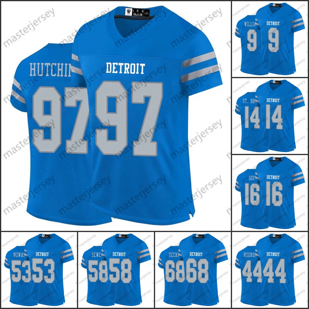 14 St. Brown Goff Gibbs 2024 Cities Football Jerseys Sanders Montgomery Sewell Branch Custom Stitched Jersey