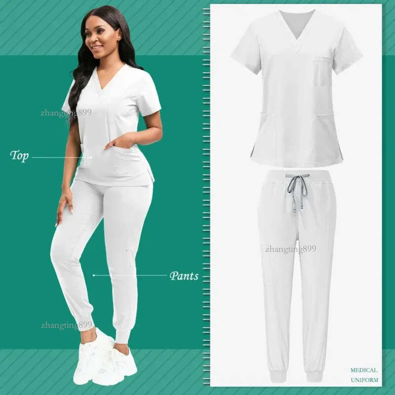 hospital Surgical Clothing Medical Uniforms Women Scrubs Sets Doctors Nurses Accories Dental Cic Beauty Sal Workwear Set e7V7#