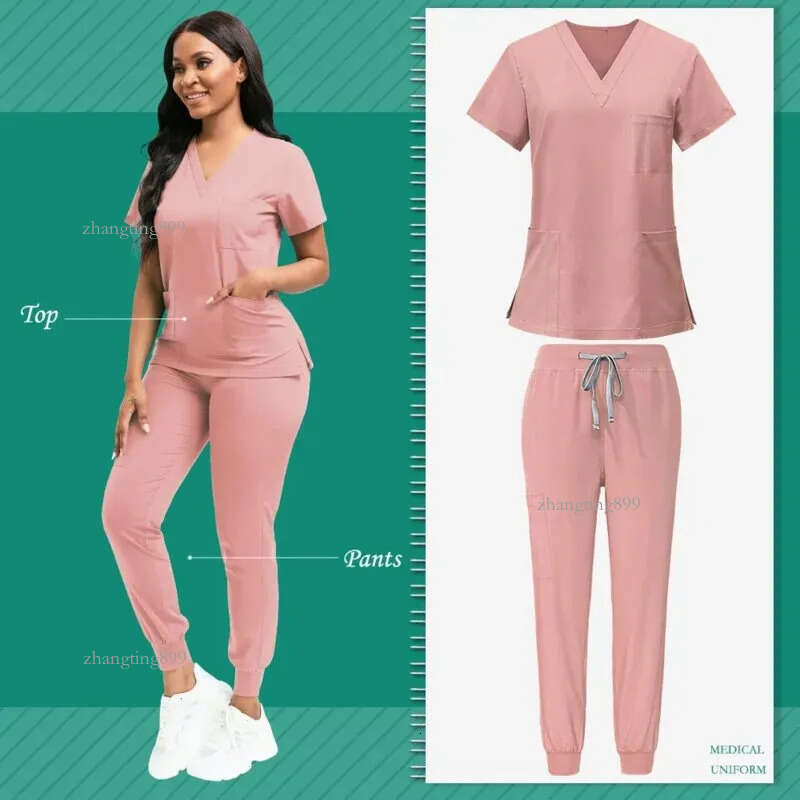 hospital Surgical Clothing Medical Uniforms Women Scrubs Sets Doctors Nurses Accories Dental Cic Beauty Sal Workwear Set e7V7#