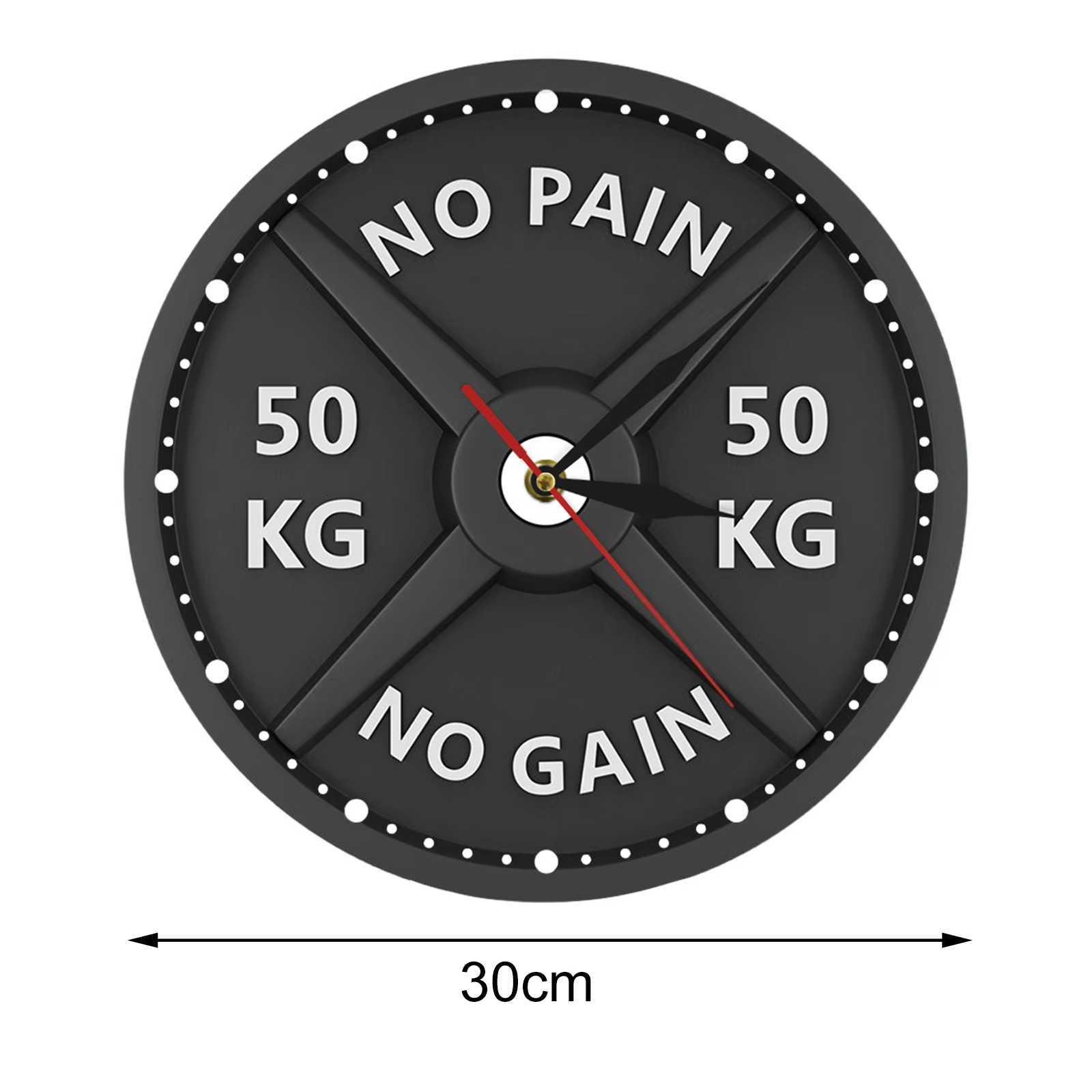 50kg 3D Barbell Wall Clock Gym Wall Clock Silent 12' Non Ticking Decoration Round Battery Operated Watch for Living Room Bedroom M241120