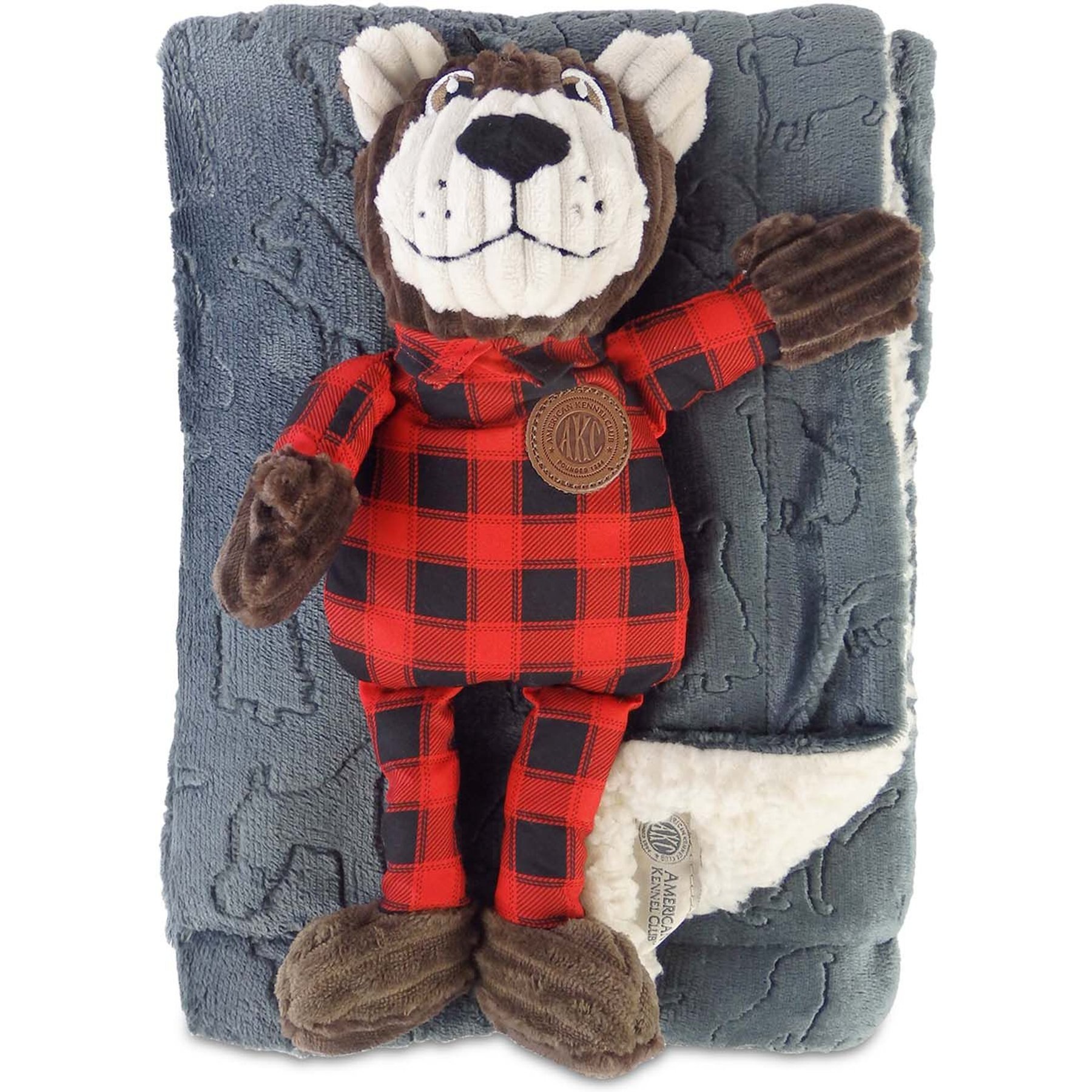 American Kennel Club AKC Dog Blanket & Plush Bear Set