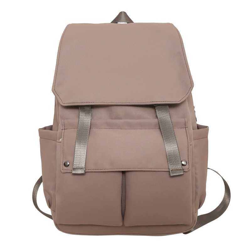 backpack for girls in the school season, junior high school backpack, trendy solid color flip cover, fashionable computer backpack for men 241120