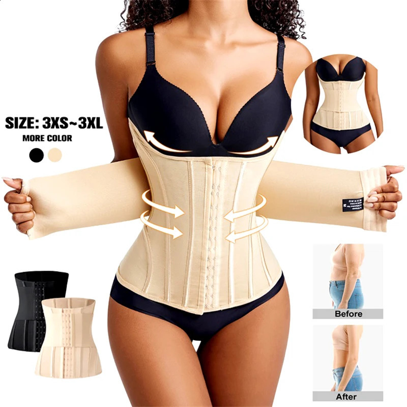 Slimming Sheath waist trainer model belt shape tight corset XXXS body shape fat compression Fajas Colombian girl tight corset 241120