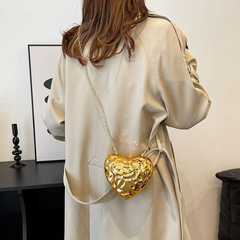 Sparkling heart-shaped meteorite acrylic bag, ice cracked box bag, lipstick dinner bag, single shoulder crossbody bag