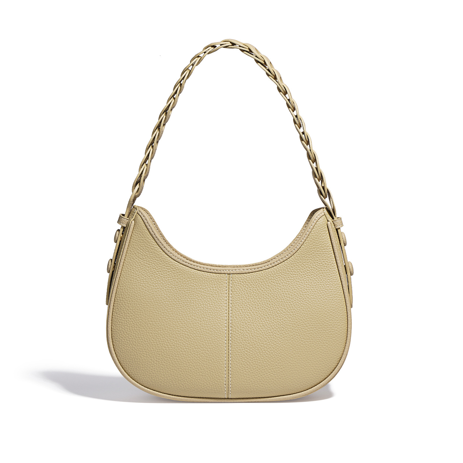 New Arrival Women's Top Grain T Handbag Stylish Casual Texture Genuine Leather Crossbody Messenger Bag Pleated BagVoyage