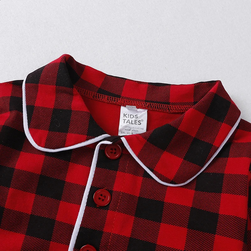 kids girl boys cotton Christmas pajamas set red long sleeve dresses childrens pajamas night gown Christmas costume 241120