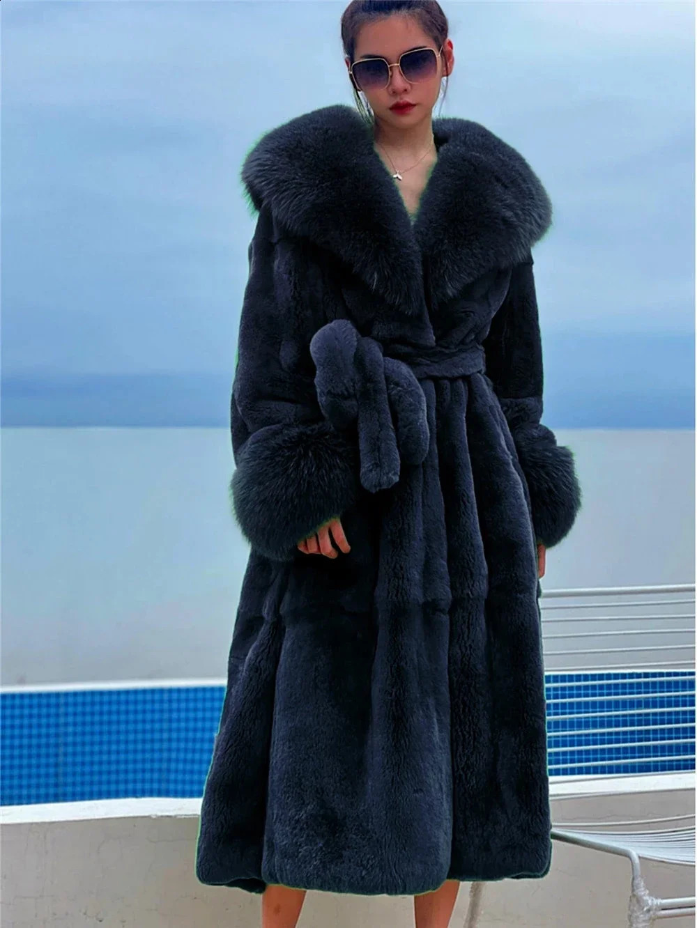 Mink Red Fur Coat Women Faux Long Coats Winter Thick Warm Female Jackets Ladies Parkas Oversized Overcoat 241120