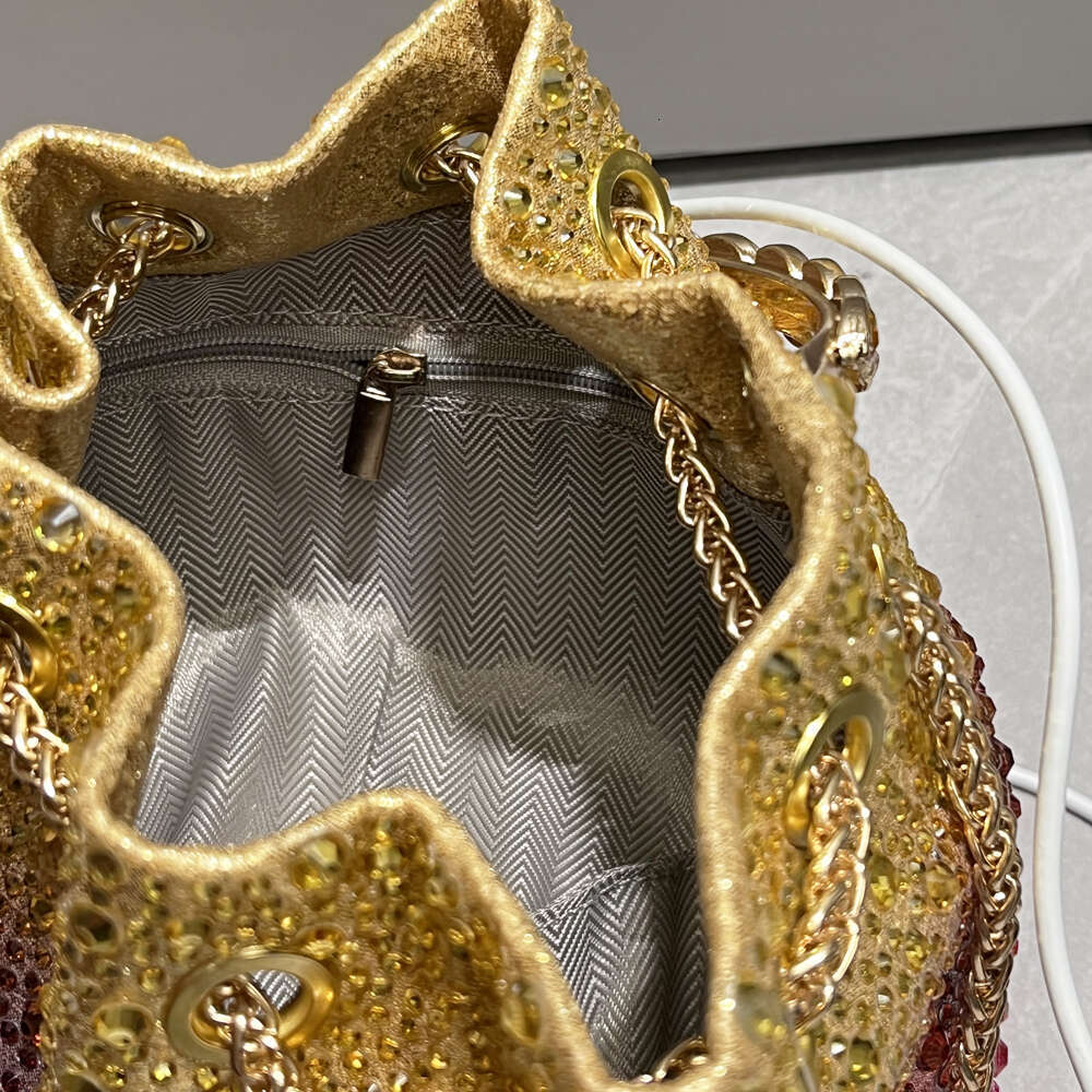 Handle Rhies Evening clutch Bag Purses and handbag Designer shoulder Shiny Crystal Clutch purse bucket bag
