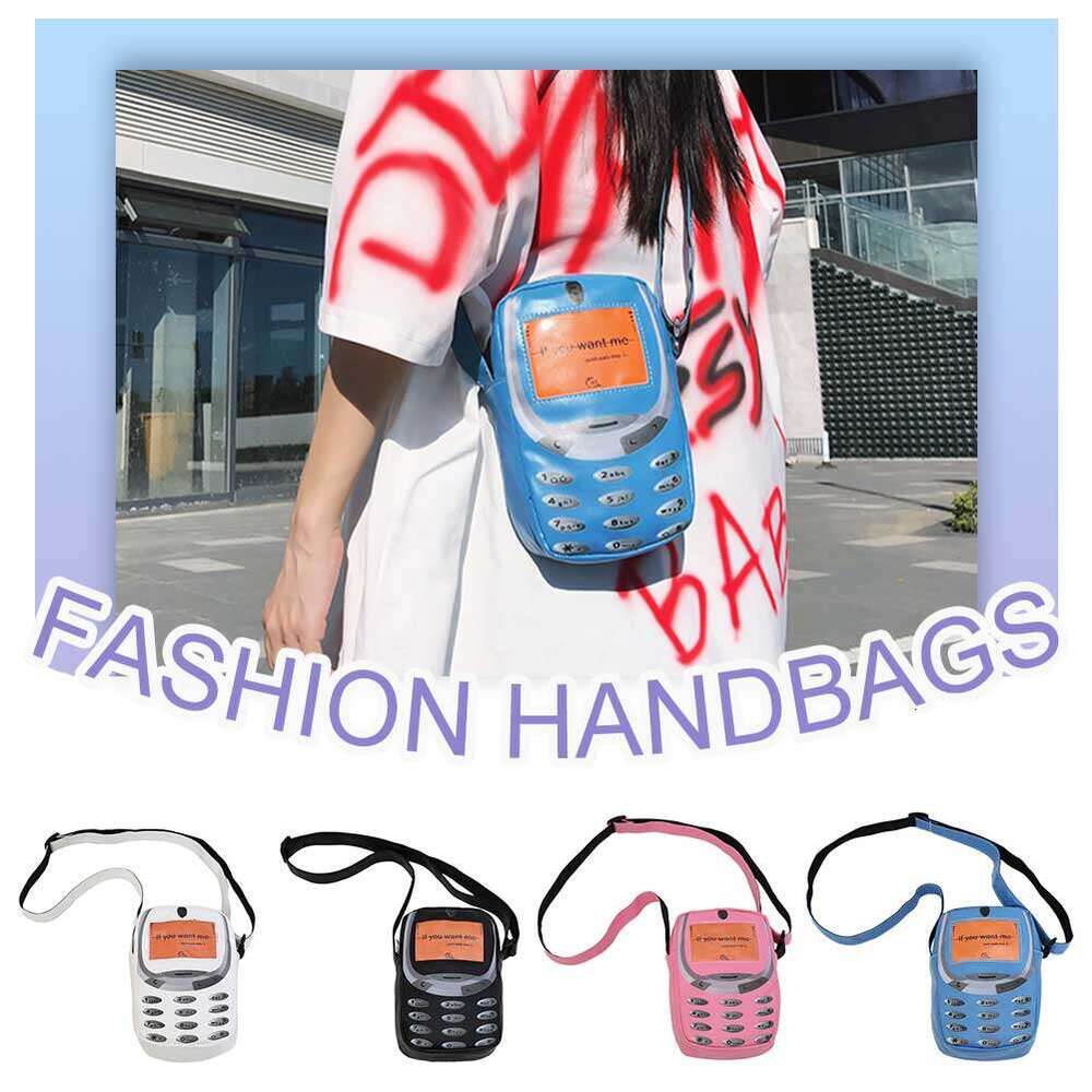 Phone Shape Crossbody Creative Adjustable Strap PU Designer Bag Zip Closure Fashion Shoulder Purse