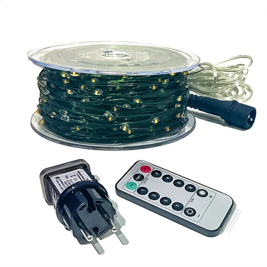 30m 50m 100m 200m Christmas Tree Copper String Light With Remote DC24V Green Copper Wire Fairy Light Wedding Party Garland Light 241119