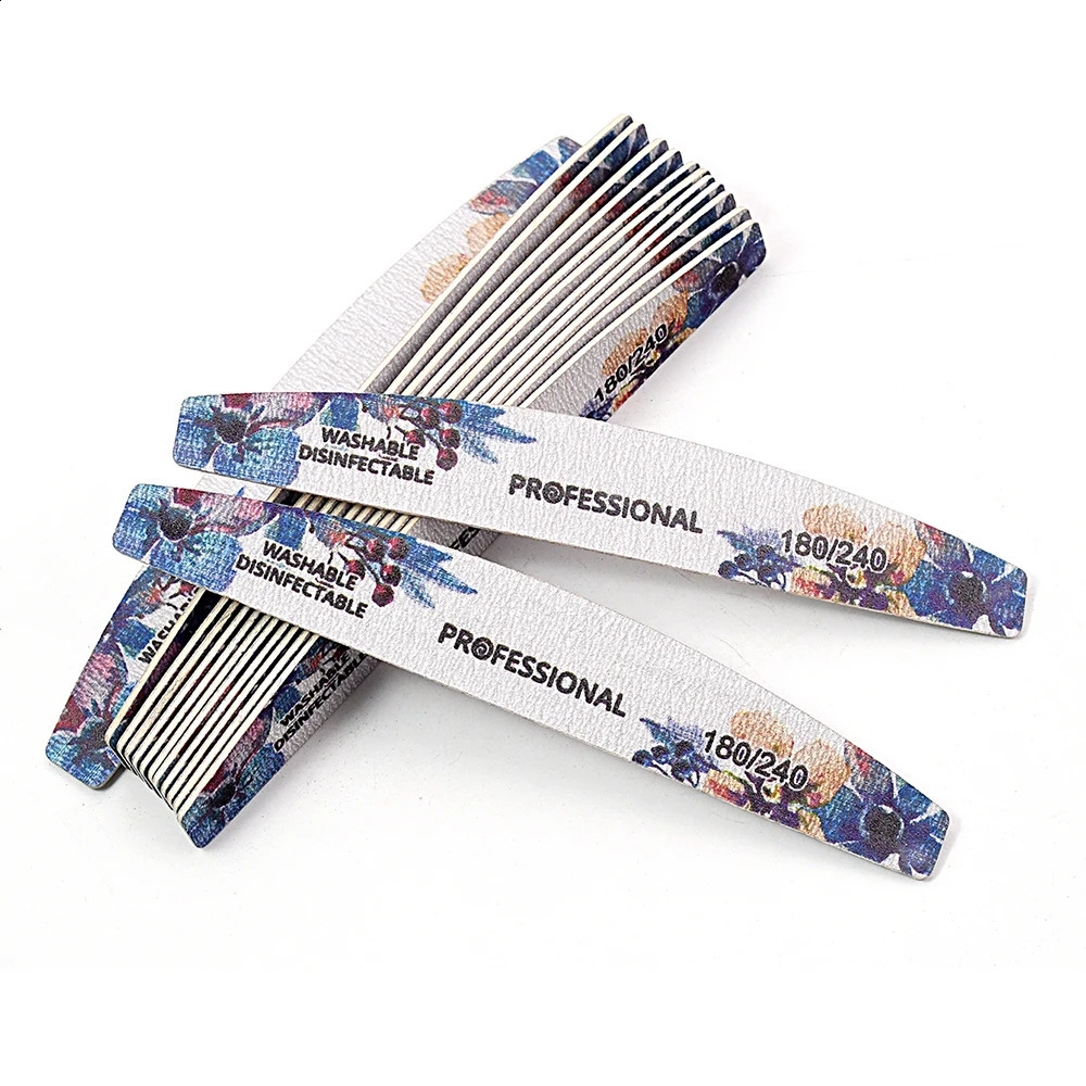 50Pcs/Bag 100 180 Grits Nail Files And Buffer Set Professional Double Sided Emery Board Pedicure Manicure Tool For Acrylic Nails 241119