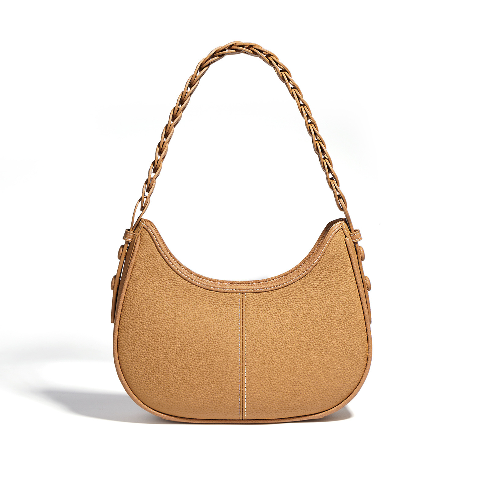 New Arrival Women's Top Grain T Handbag Stylish Casual Texture Genuine Leather Crossbody Messenger Bag Pleated BagVoyage