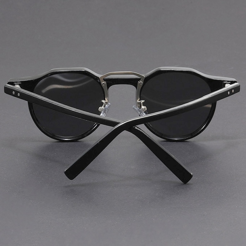 Vintage Round Sunglasses Men Thick Glasses Women Retro Goggles Gothic Y2K Futuristic Cool Steampunk INS Niche Circular High-end Sturdy Metal inlay S22