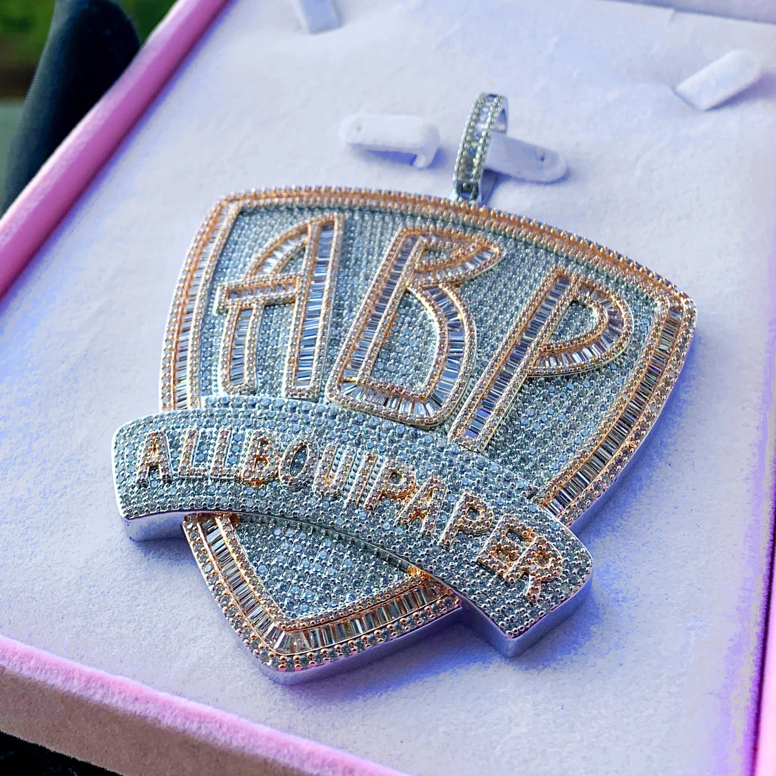 ABP All About Paper Hip Hop Pendant For Men Full Paved Fashion 5A CZ Bling Cubic Zirconia Big Heavy Rock Punk Iced Out Jewelry 241119