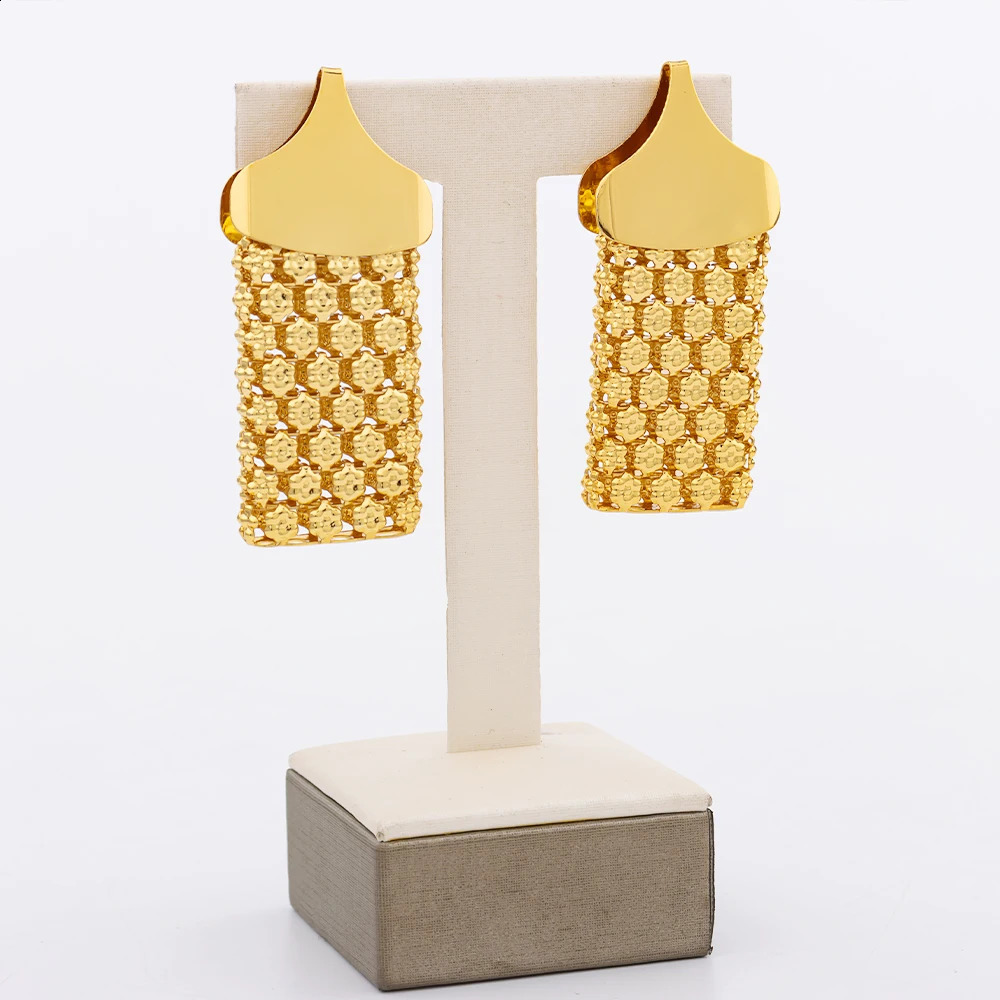 Jewelry Set for Women Chunky Necklace Earrings Dubai Gold Plated Bracelet African Fashion 3Pcs Jewelry for Punk Party Wedding 241120