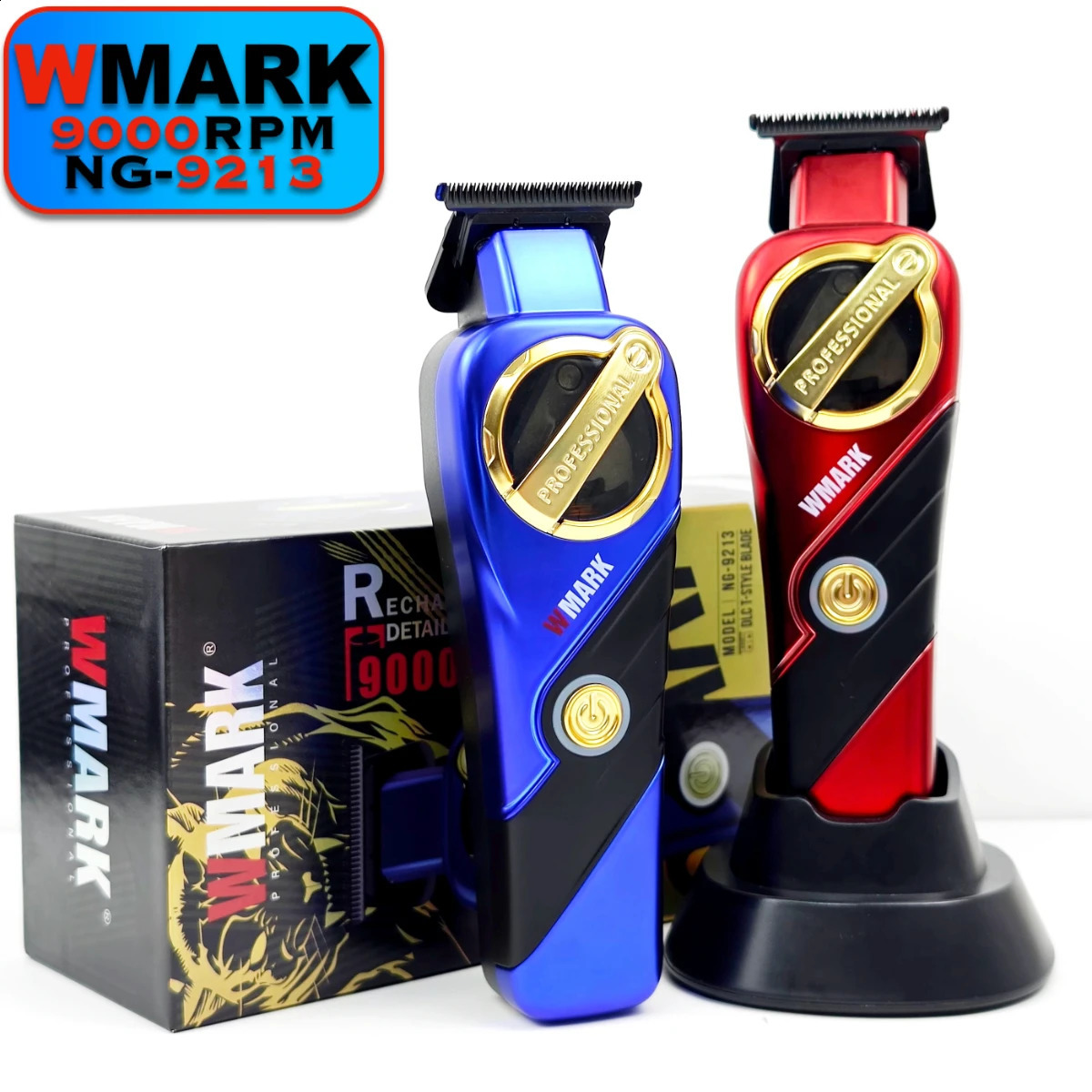 WMARK NG 9213 Magnetic Suspension Motor Professional Trimmer 9000RPM Mens oil head carving Barber shop tools Hair Clipper 241119