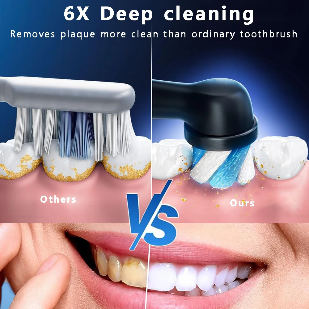 Rotating Electric Toothbrush for Adult Teeth whitening Teeth Brushes 3D round head soft brush Rechargeable Electric Toothbrush 241120