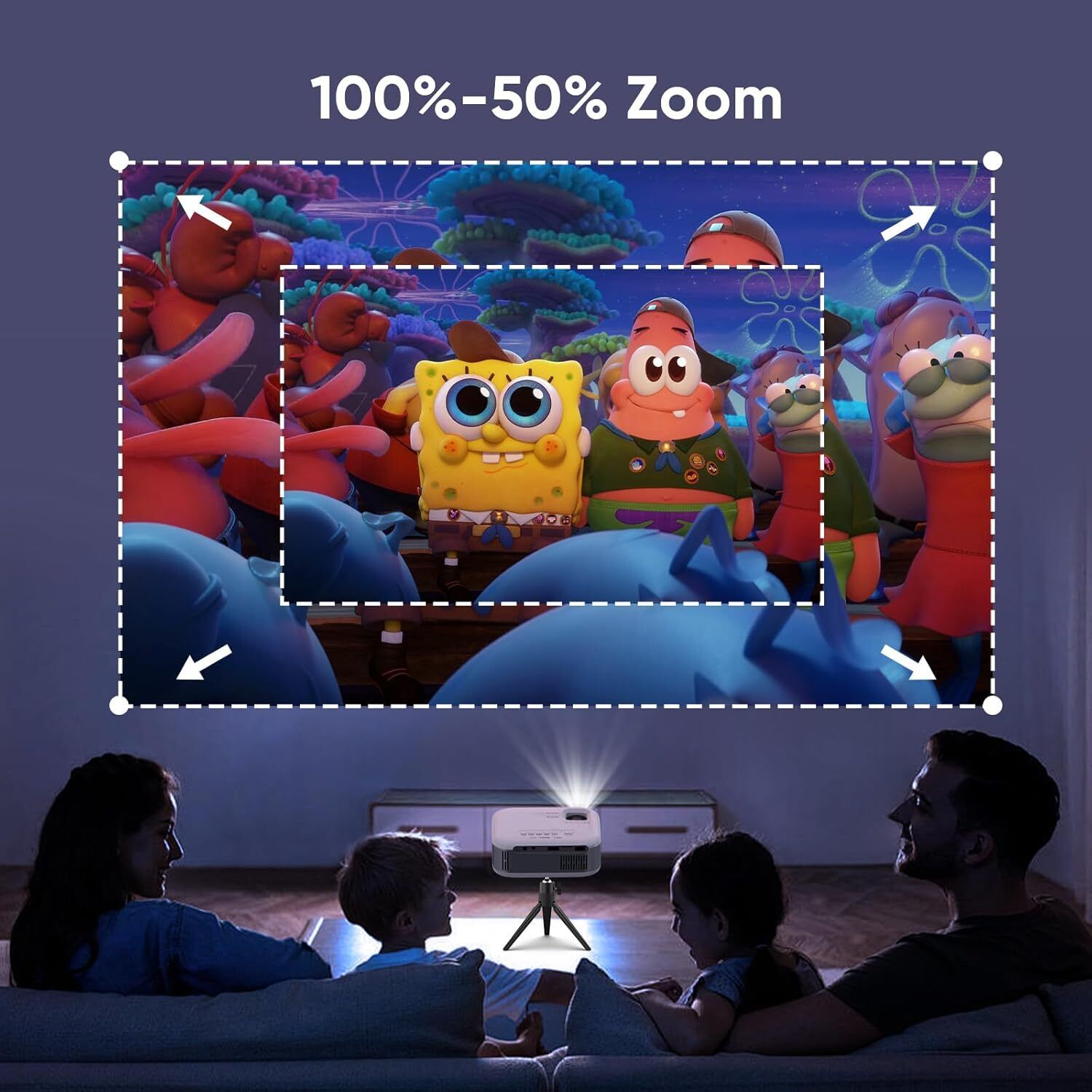 Mini Projector LED 1080P WiFi Bluetooth Ultra HD Portable Home Theater 200 Inch Display Screen