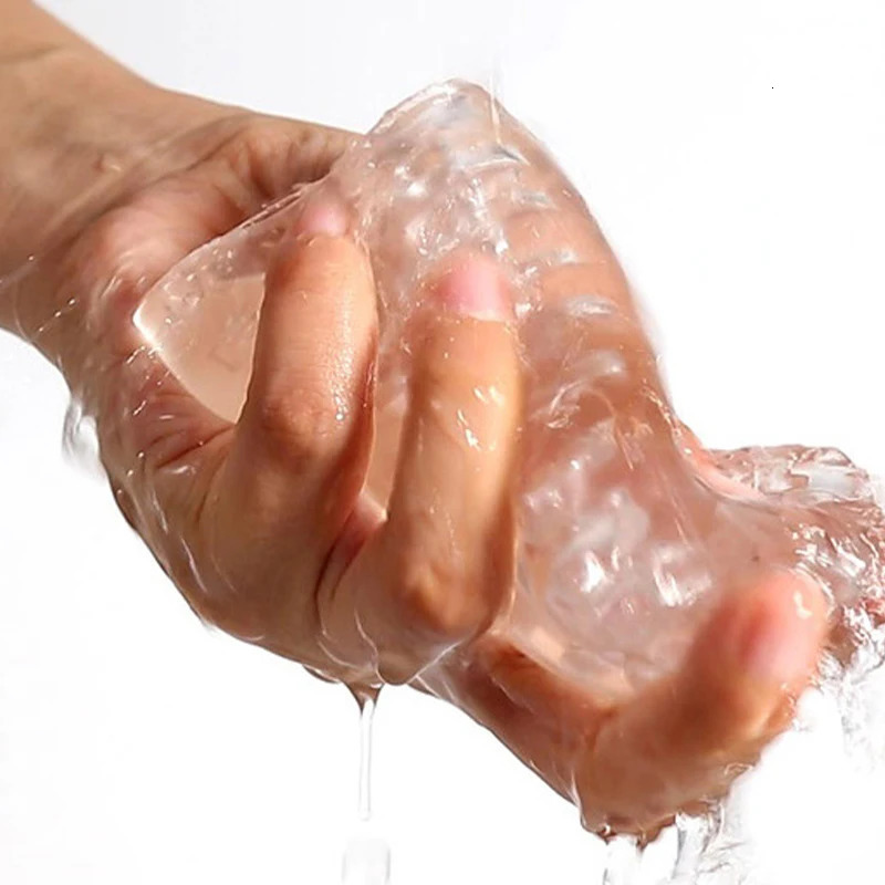 Transparent Male Masturbator Artificial Pussy Vaginal for Men Glans Sucking Penis Pump Spikes Exerciser Sex Toys for man 18 240419